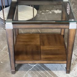 Glass Top End Table 