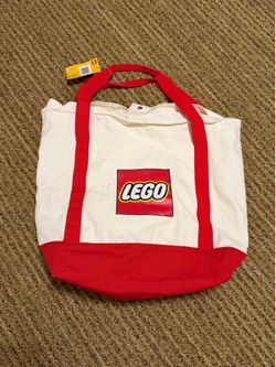 LEGO White & Red Canvas Tote Bag Brand New