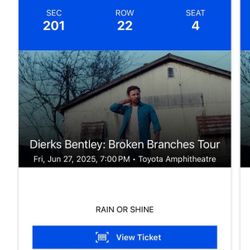 2 Zach Top/ Dierks Bentley Tickets 