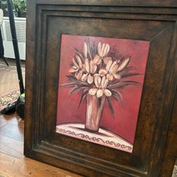 Large Decorative Wall Art – Floral Design (Metal Frame)
