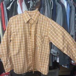 Lacoste Men’s Size 40 Button Down Plaid Long Sleeve Shirt 