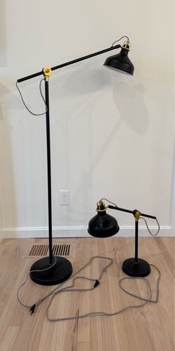 Adjustable Black IKEA RANARP Lamp Set
