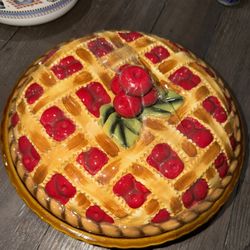 Vintage Hand Painted Cherry Pie Keeper 