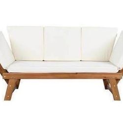 Assembled New 6 Pcs Acacia Wood Patio Furniture Outdoor L-Shaped Sectional Sofa Set w/ Coffee Table