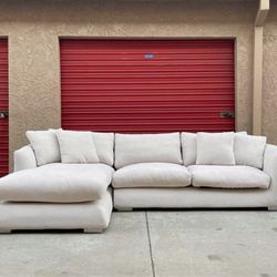 Cream Cloud Down Filled Sectional Sofa Couch Feathers 