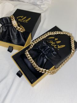 GLD 18k GOLD/DIAMOND plated Cuban Links