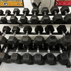5–50 lb Dumbbell Set with Rack
