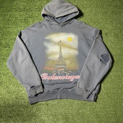 Balenciaga Paris Tower Statute Distress Hoodie  