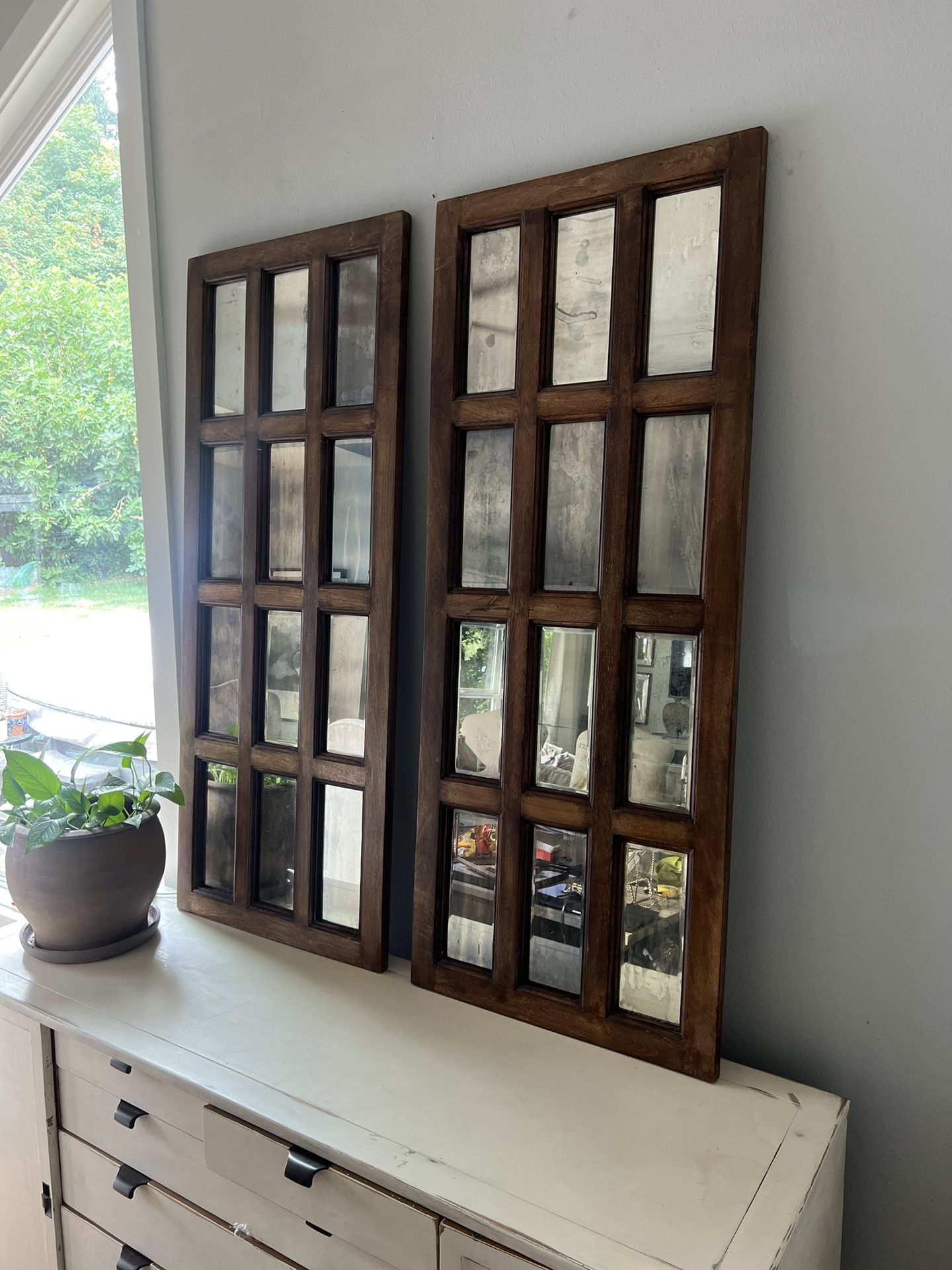 2 Pottery Barn Solid Wood Mirrors