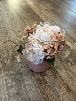 Faux Peony and Hydrangea Floral Arrangement