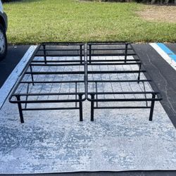 Tool-Free Assembly Mattress Foundation,14 Inch. Metal Platform ,Sturdy Steel Frame,King