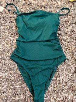 Shade & Shore Teal Ribbed One-Piece Swimsuit