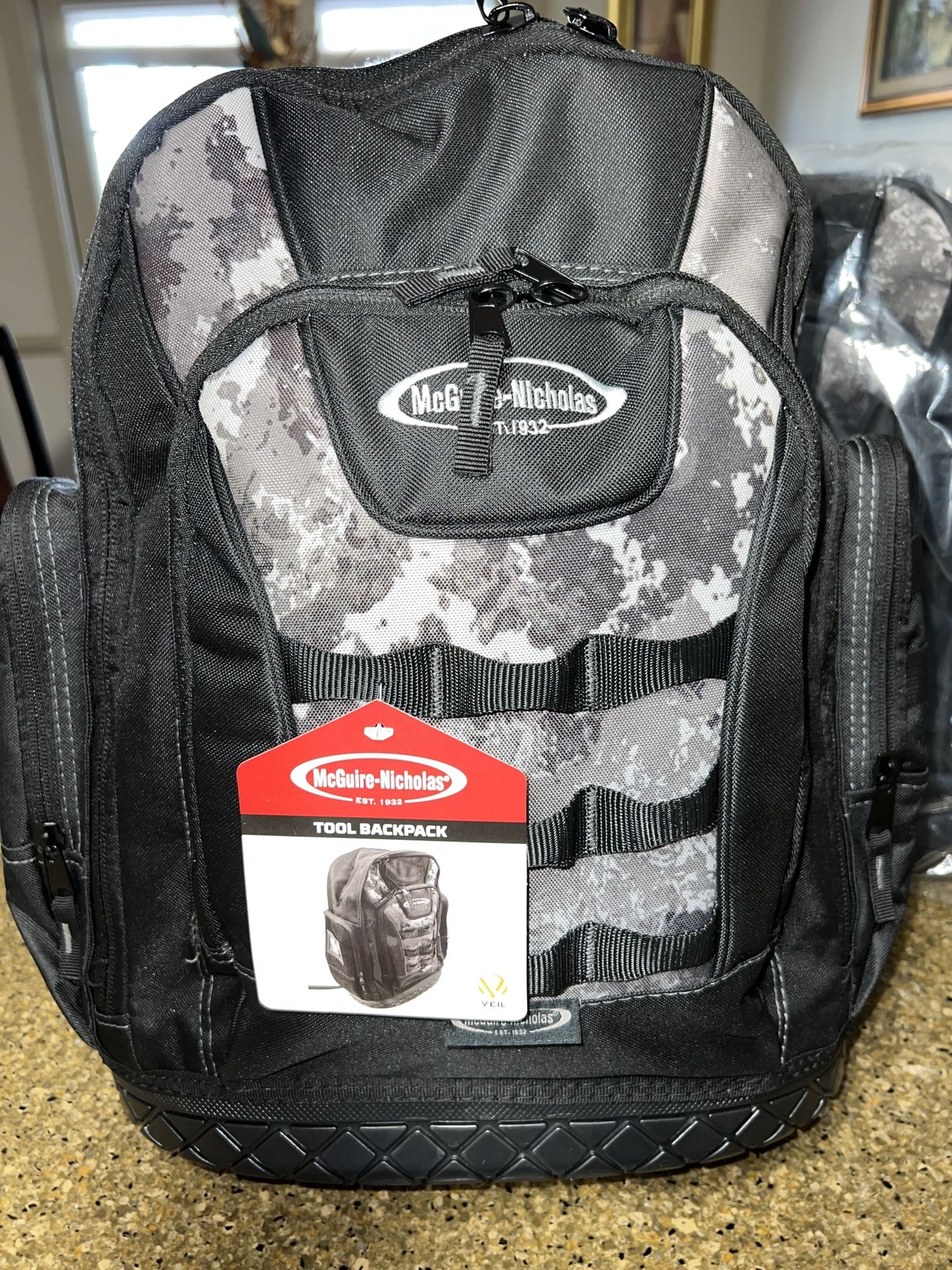 24-Pocket Tool Backpack With Mold Hard shell Base