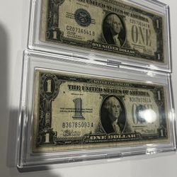 Funny Back Silver Certificate 1928 Paper Us Currency In Display Case