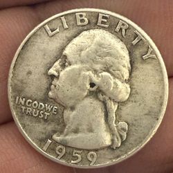 1959 Silver Quarter Coin 