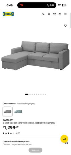 IKEA SOFA SLEEPER USED 3 MONTHS