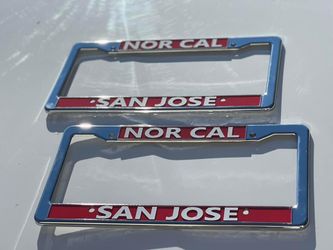 CUSTOM "SAN JOSE" NOR CAL CHROME LICENSE PLATE FRAMES. - one of a kind