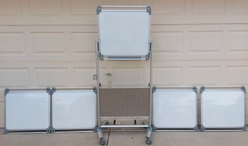**Mobile Whiteboard Cart + 5 Big Whiteboards - Perfect for Teachers/Business**