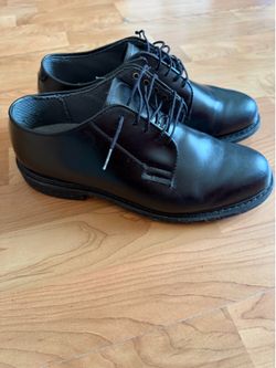 Bates Vibram Men’s Black Lace Up Low Top Oxford Leather Shoes size 9
