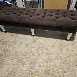 Dark Gray Velvety Bench