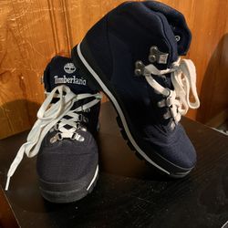 Timberland Men's Boots, Size 7 Navy Blue Euro Hiker Outdoor Boots Lace-Up Hiking Boots