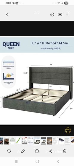 Queen bed frame and headboard
