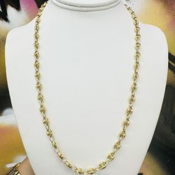 14k Puff Mariner Chain 