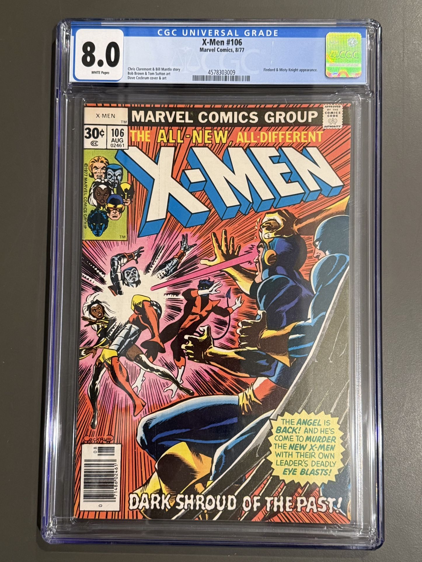UNCANNY X-MEN #106  CGC 8.0 1ST APPEARANCE OF THE ENTITY & FIRELORD