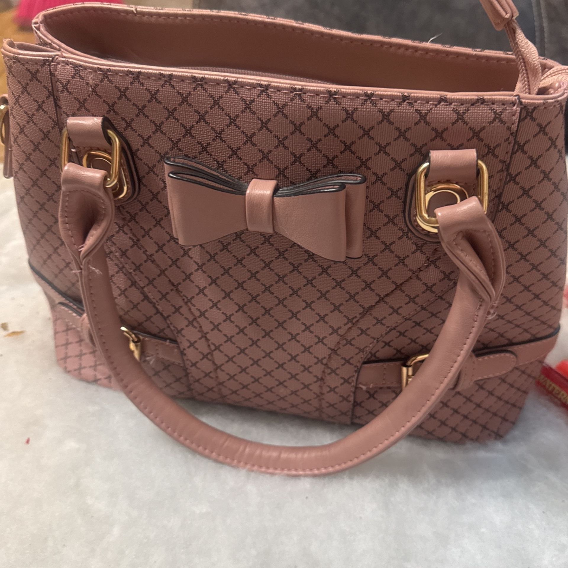 Cute Pink Blush Bow Purse