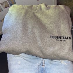 essentials hoodie Large Grey