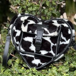 Dr Martens Cow Print Furry Purse/backpack 