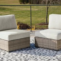 Calworth Outdoor Armless Chair with Cushion By Ashley📌In Stock🚨Finance&Delivery Available