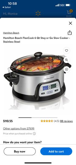 Hamilton Beach Programmable FlexCook 6 Quart Slow Cooker Customize your cooking with FlexCook