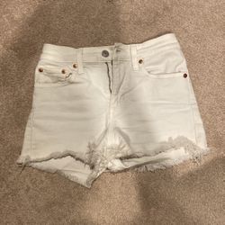 White Levi Shorts 24 