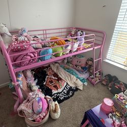Girls pink loft bed