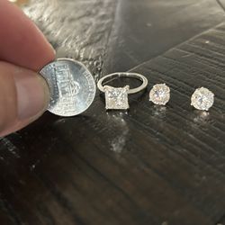 Diamond Ring And Earrings 