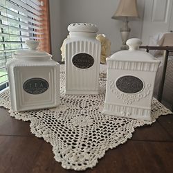 Coffee, Tea, Sugar Cannisters