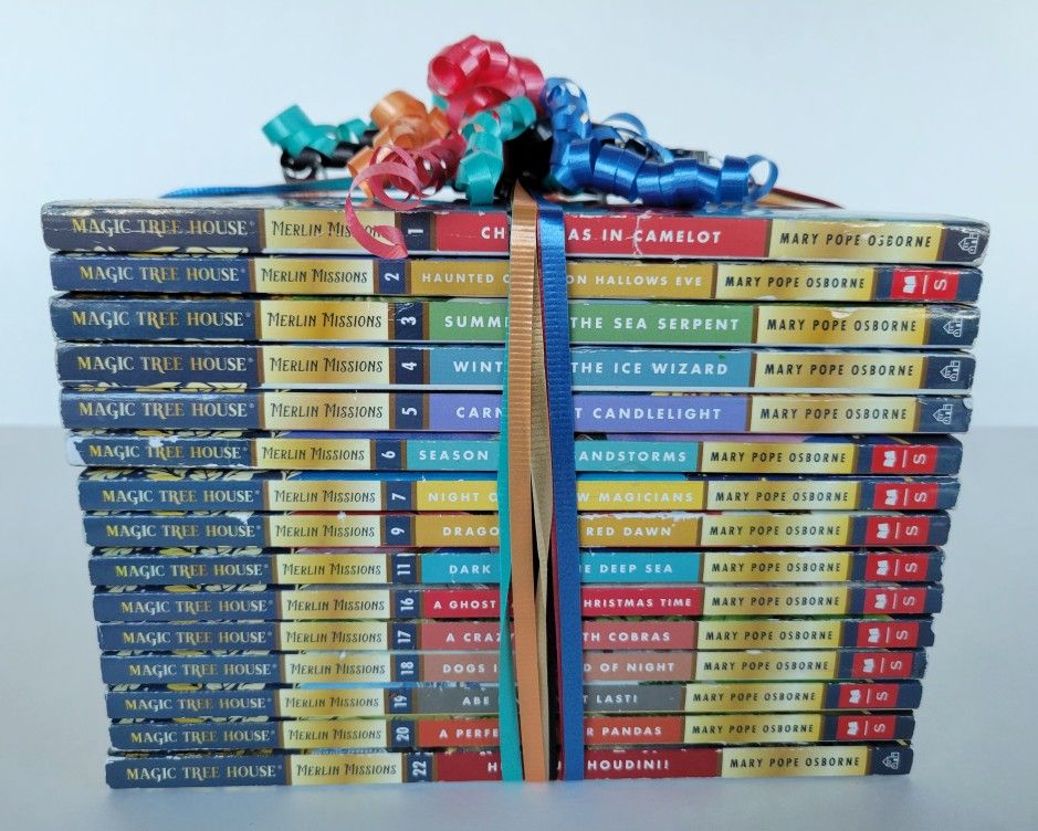 MERLIN MISSION MAGIC TREE HOUSE LOT OF 15 BOOKS MARY POPE OSBORN #1 - 22 FOR ADVANCED READERS AGES 7 - 9