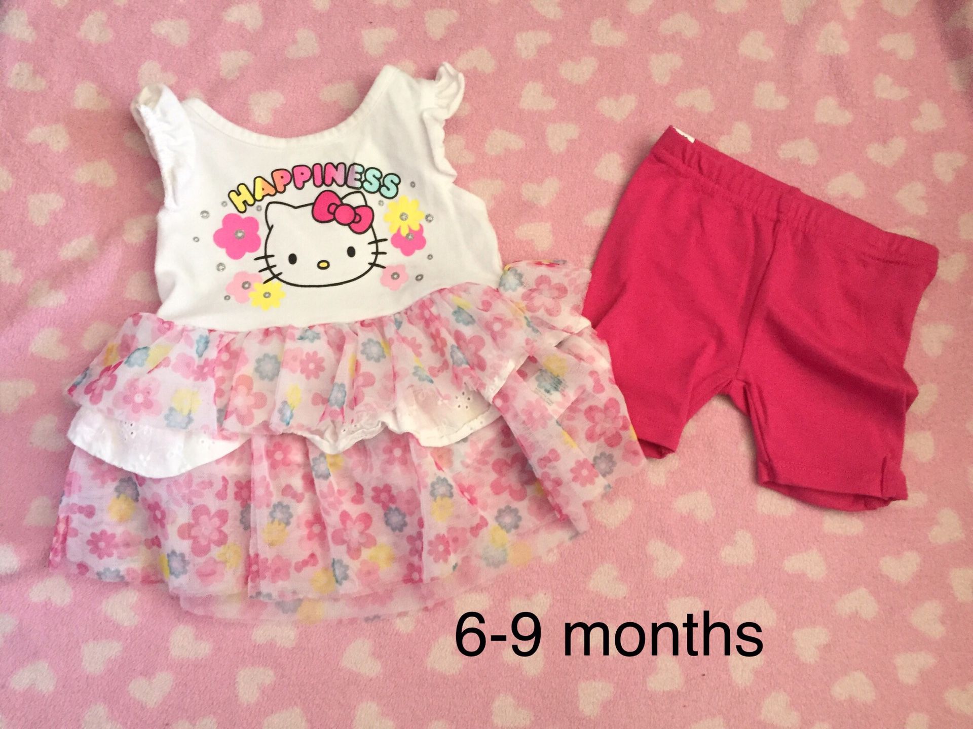 Baby girl hello kitty outfit shirt pants size 6-9 months