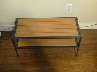 Wood & Metal Two-Tier Accent Table / Bench $30 OBO. Pickup only.