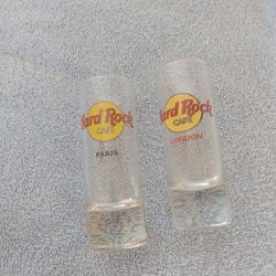 Hard Rock Cafe Paris & London Shooter Shot Glasses