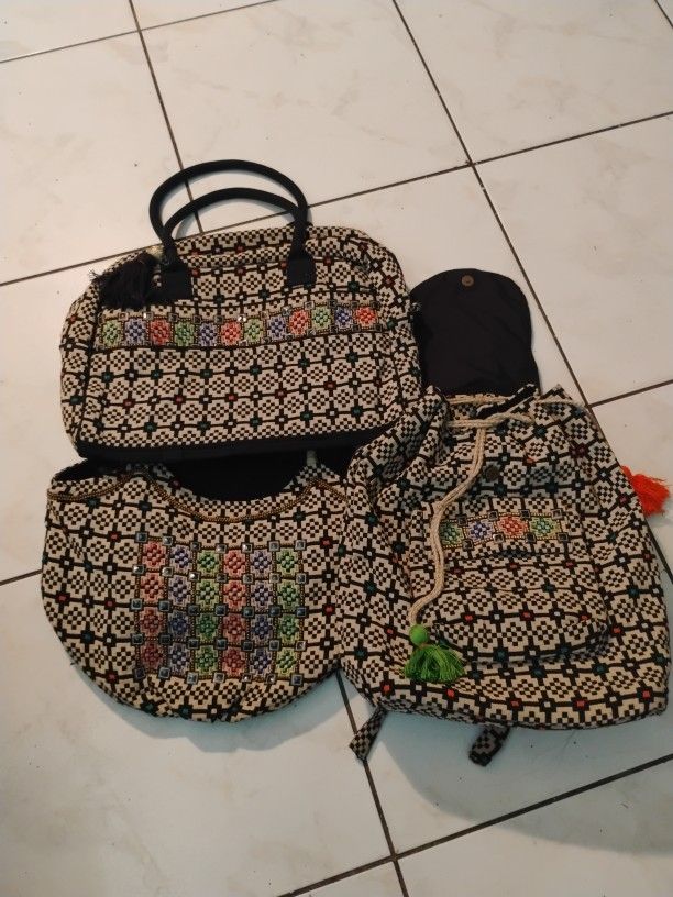 Set of 3 Hand Bag / Back Pack Made In India