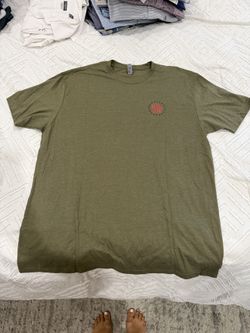 Rebel Scum T-Shirt Men's XL Olive Patriotic Flag Back Graphic