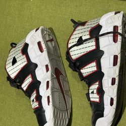 Nike Air More Uptempo black & red trainers
