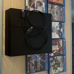 Ps4 With 7 Games ,hdmi Adaptor Only No Controller 