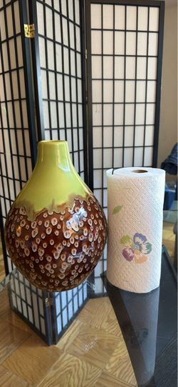 Ceramic Decorative Vase Brown and Green