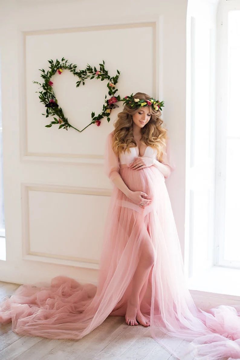 Maternity Tulle Dress Maternity Boudoir Photography Dress Size Medium