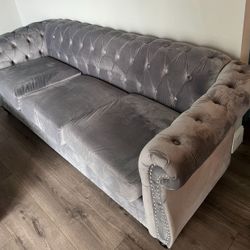 Like-New Velvet Sofa 