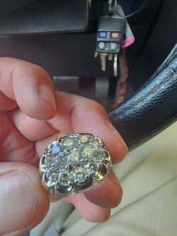 14k diamond cluster ring