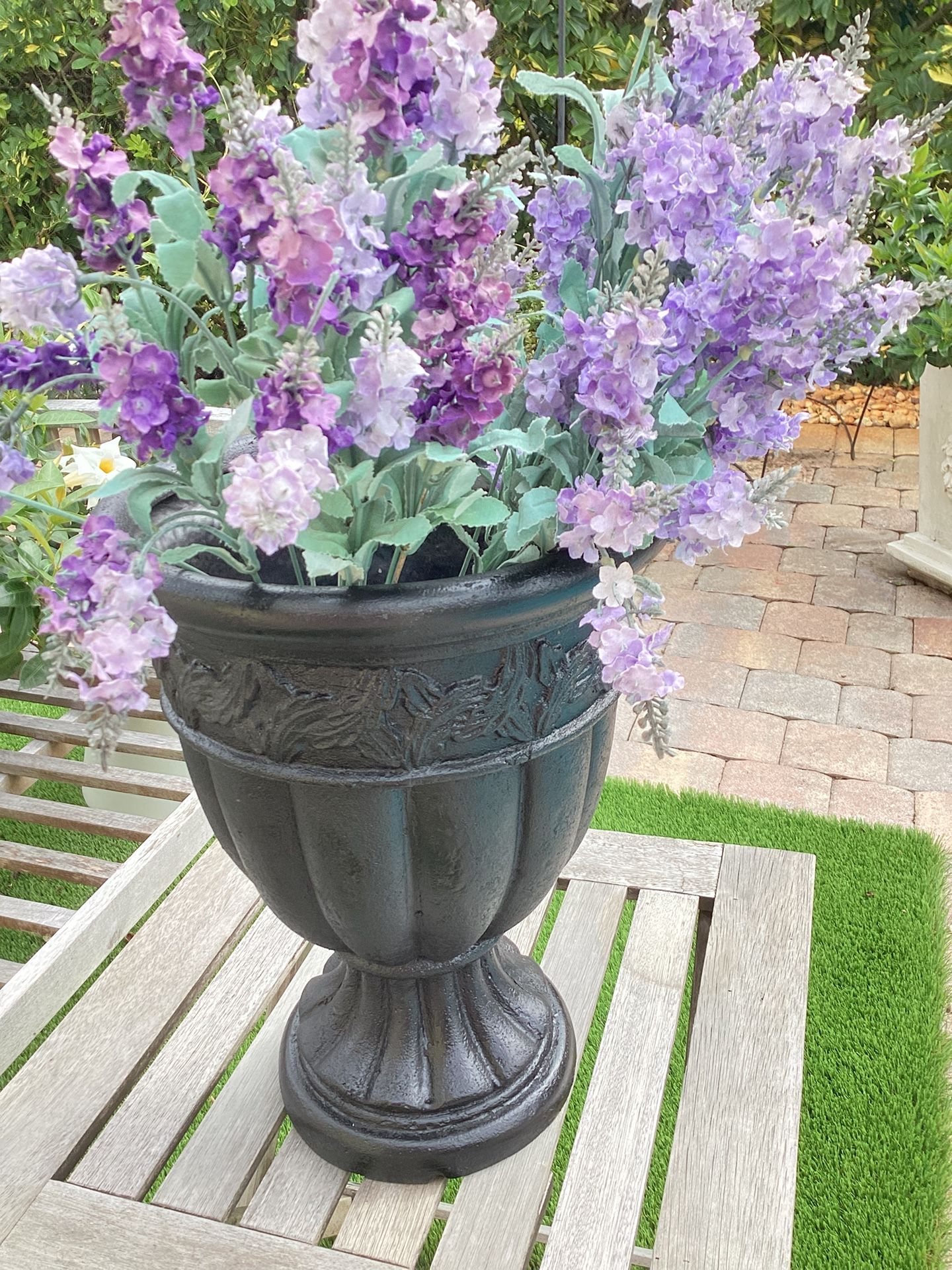 Outdoor Urn With Flowers